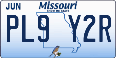 MO license plate PL9Y2R