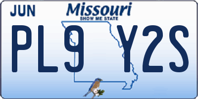 MO license plate PL9Y2S