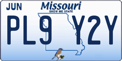 MO license plate PL9Y2Y