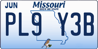 MO license plate PL9Y3B