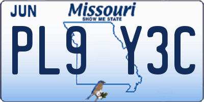 MO license plate PL9Y3C