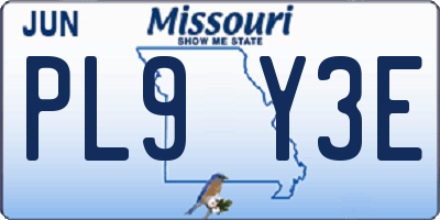 MO license plate PL9Y3E