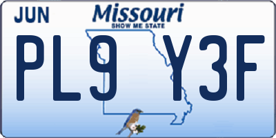 MO license plate PL9Y3F