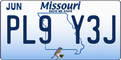 MO license plate PL9Y3J
