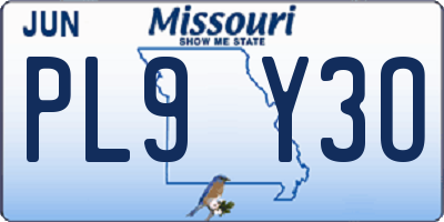 MO license plate PL9Y3O