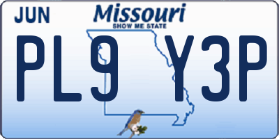 MO license plate PL9Y3P