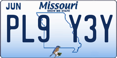 MO license plate PL9Y3Y