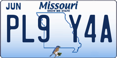 MO license plate PL9Y4A