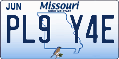 MO license plate PL9Y4E
