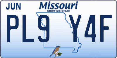 MO license plate PL9Y4F