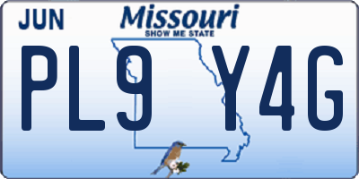 MO license plate PL9Y4G