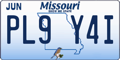 MO license plate PL9Y4I