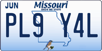 MO license plate PL9Y4L
