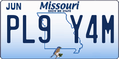 MO license plate PL9Y4M