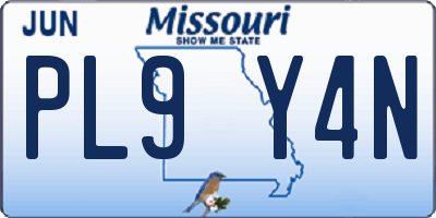 MO license plate PL9Y4N
