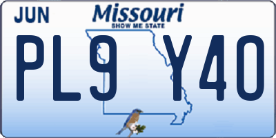 MO license plate PL9Y4O