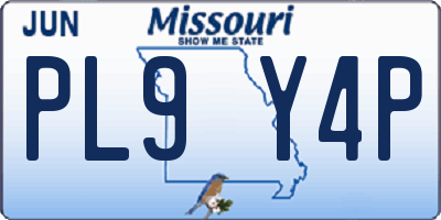 MO license plate PL9Y4P