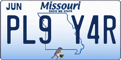MO license plate PL9Y4R