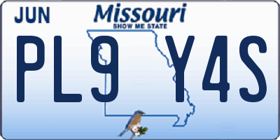 MO license plate PL9Y4S