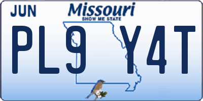 MO license plate PL9Y4T