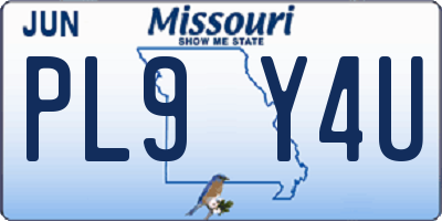 MO license plate PL9Y4U