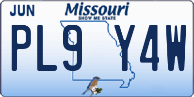 MO license plate PL9Y4W
