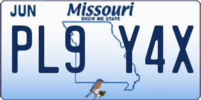 MO license plate PL9Y4X