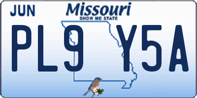 MO license plate PL9Y5A