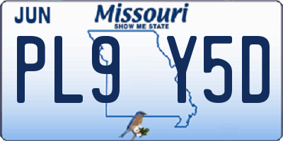 MO license plate PL9Y5D