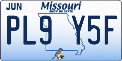 MO license plate PL9Y5F