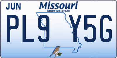 MO license plate PL9Y5G