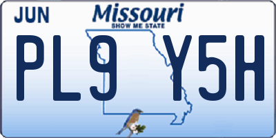 MO license plate PL9Y5H