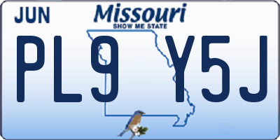 MO license plate PL9Y5J