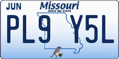 MO license plate PL9Y5L