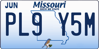 MO license plate PL9Y5M