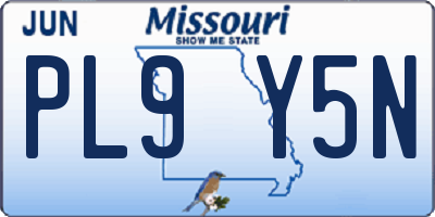 MO license plate PL9Y5N