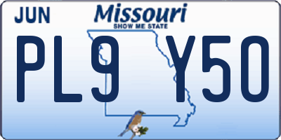 MO license plate PL9Y5O