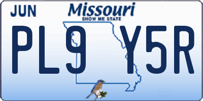 MO license plate PL9Y5R