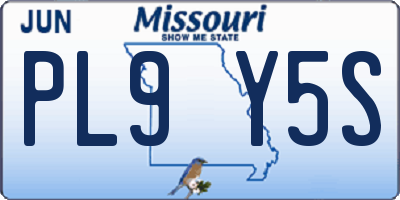 MO license plate PL9Y5S