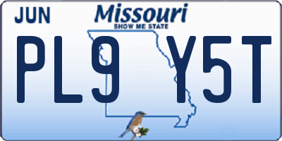 MO license plate PL9Y5T