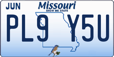 MO license plate PL9Y5U