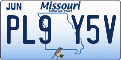 MO license plate PL9Y5V