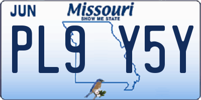 MO license plate PL9Y5Y