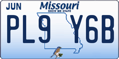 MO license plate PL9Y6B