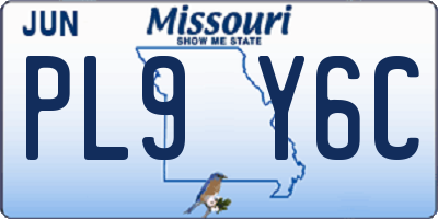 MO license plate PL9Y6C
