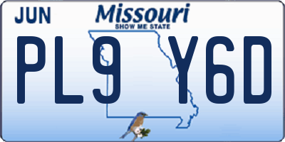 MO license plate PL9Y6D
