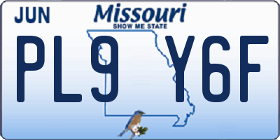 MO license plate PL9Y6F
