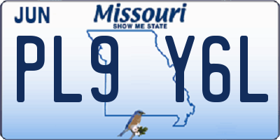 MO license plate PL9Y6L