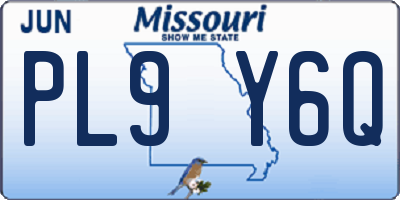 MO license plate PL9Y6Q