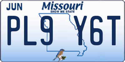 MO license plate PL9Y6T